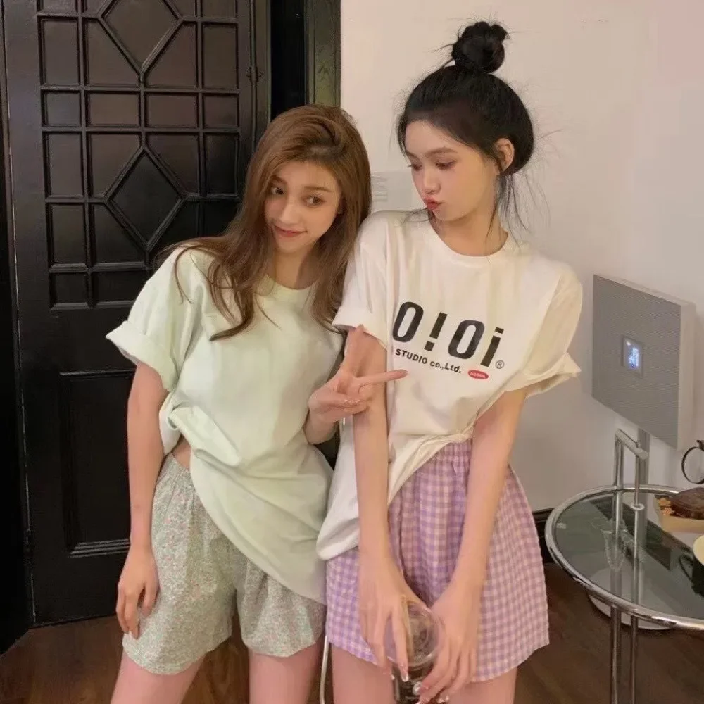 2024 Embrace Summer Home Shorts Floral Shorts Sports High Waist Slimming Wide Leg Shorts Loose Casual Sleeper Pants for Women---