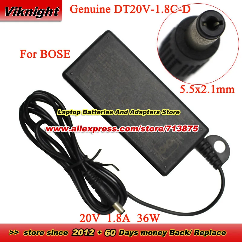 Genuine DT20V-1.8C-DC AC Adapter 20V 1.8A 36W Power Supply for Bose Solo 5 TV C20 SPEARKER Power Adapter with 5.5x2.1mm tip