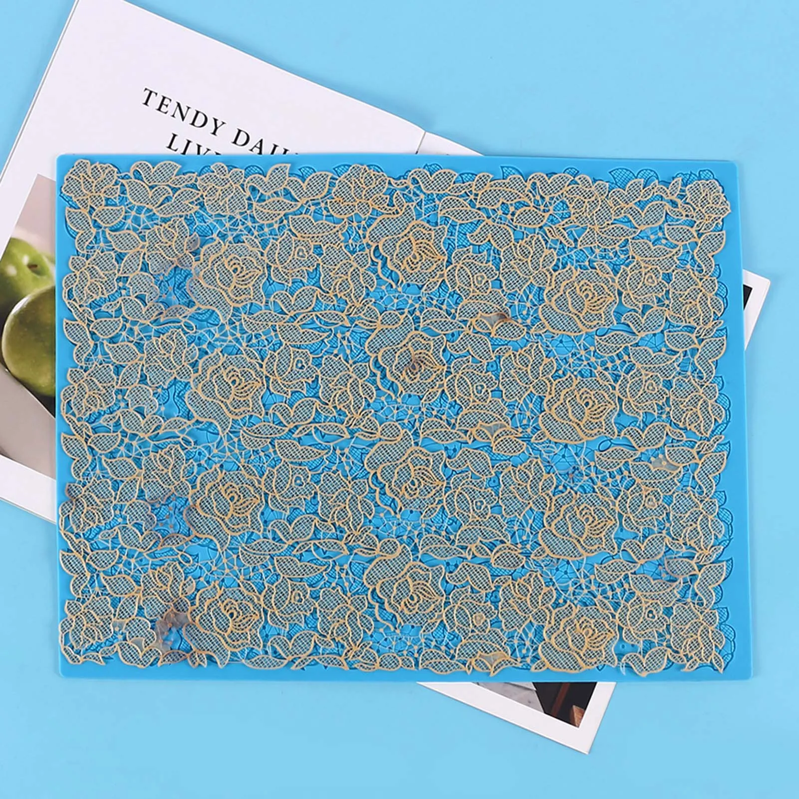 Cake Silicone Mold Flexible Lace Baking Mesh Stencil Non-Stick Fondant Tool for DIY Cake Decoration Professional Baking Kit