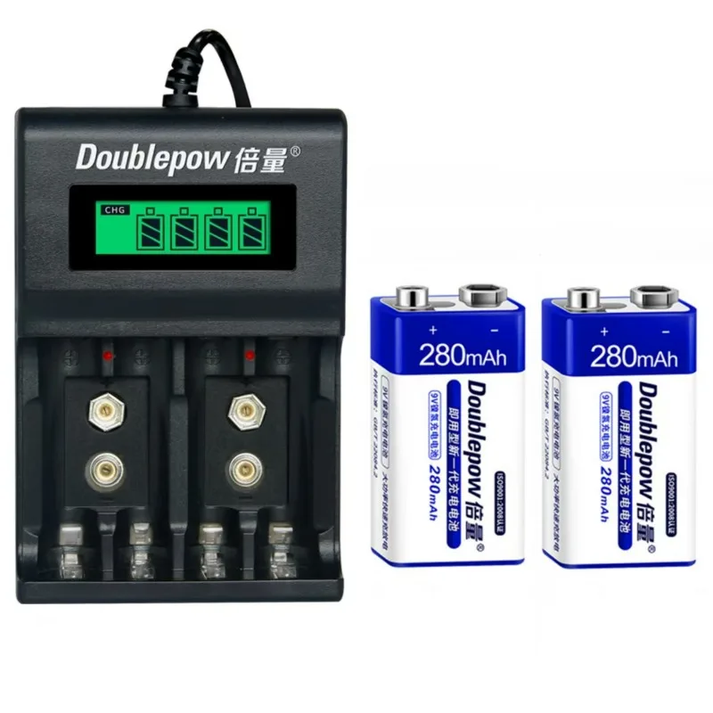 2 قطعة/الوحدة 9 فولت بطارية 280 مللي أمبير 6F22 NiMH بطارية قابلة للشحن مناسبة لبطارية لعبة الميكروفون المتعدد