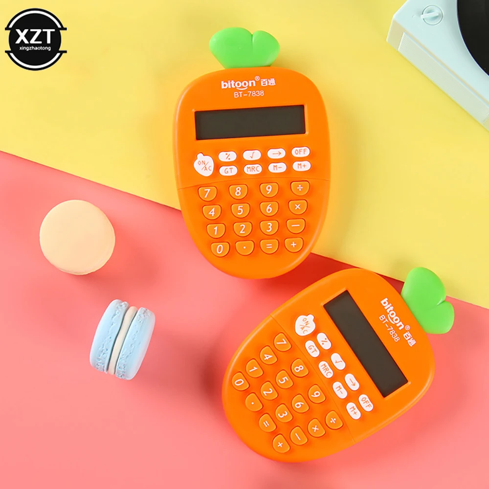 Pocket Calculator Carrot Cute Shape Mini Portable Student Assisted Learning Calculator Office Gift Display
