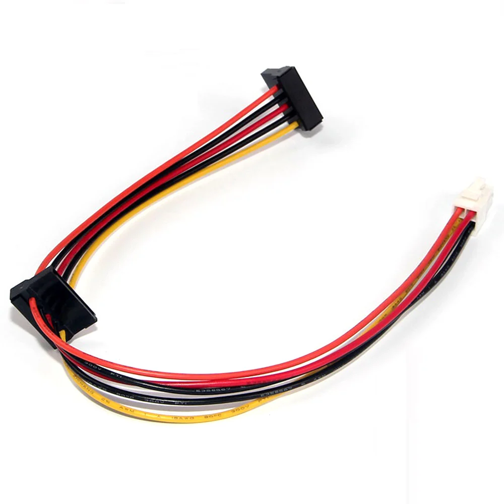 A73E-ATX Motherboard 4Pin to 2-Port Serial ATA SATA Hard Drive Adapter Power Cable for Lenovo IPC & Tax Controller 18AWG
