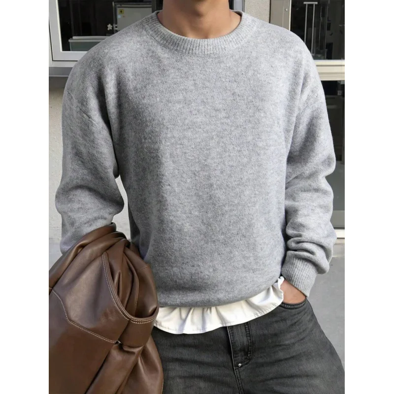

Gray Lazy Style Sweater K 42468 Ay Cross-Border Knitted Sweater for Women Non-deformable Easy to Wear Spring Season Fashion