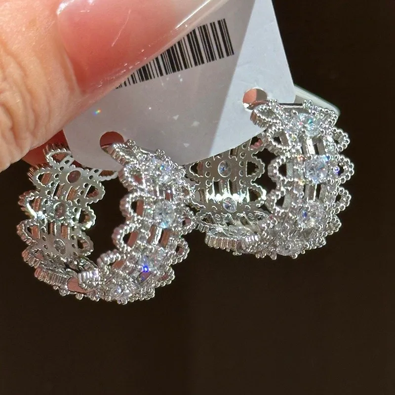 

Длинные серьги с цирконами, роскошные, модные, с бахромой