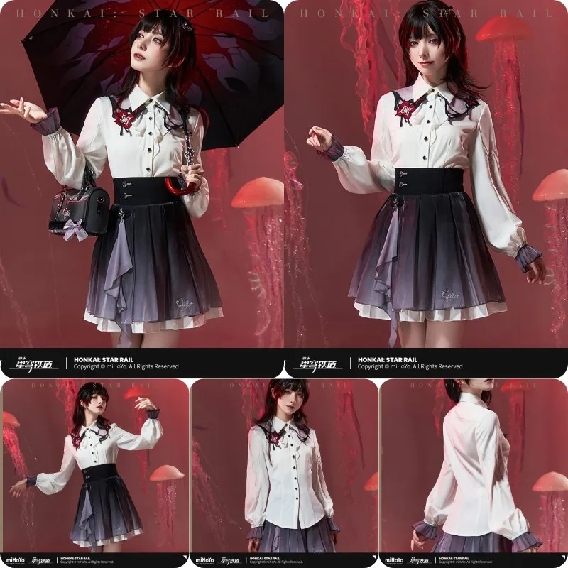 

Official Original MIHOYO Honkai Star Rail Game March 7th Long Sleeve Shirt Fashion Blouse Tops Cosplay Role Play Costume
