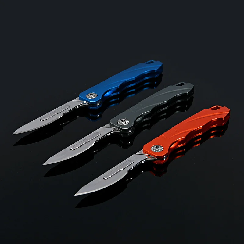 Titanium Alloy Quick Opening Folding Knife Practical Knife Mini Folding Key Chain Scalpel EDC Express Opening Knife