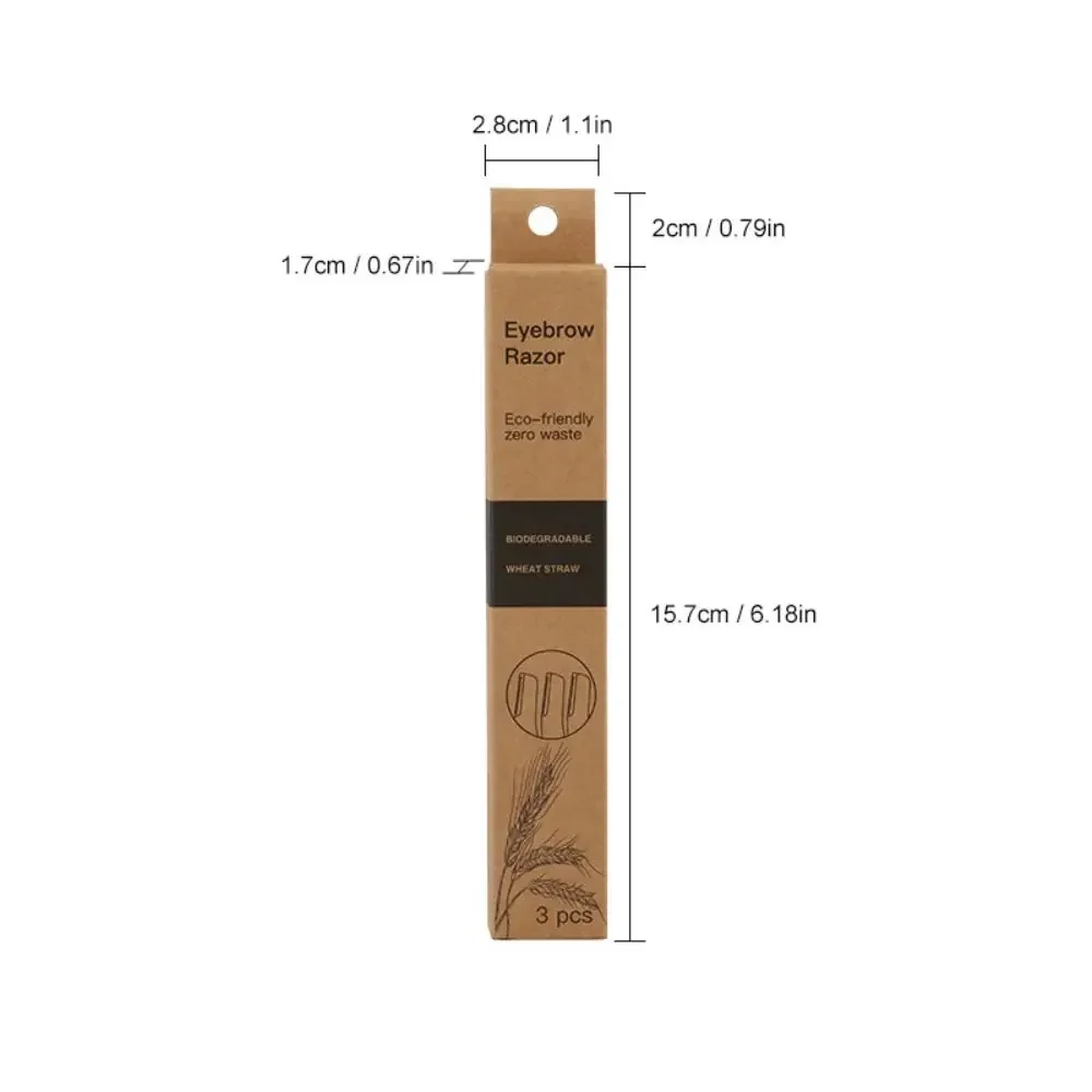 3/6/9PCS 밀짚 Dermaplaning 블레이드 스테인레스 스틸 친환경 눈썹 셰이퍼 생분해성 얼굴 헤어 면도기 여성