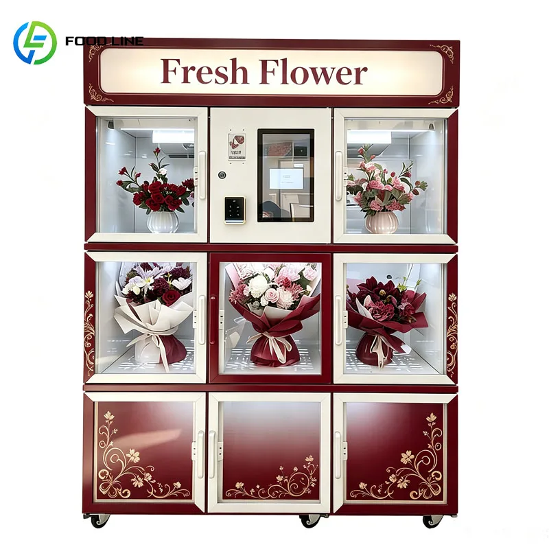 Automatic Flower Vending Machine Smart Bouquet Kiosk Coin Operated Cashless Touch Screen Retail Airport Hotel Customized
