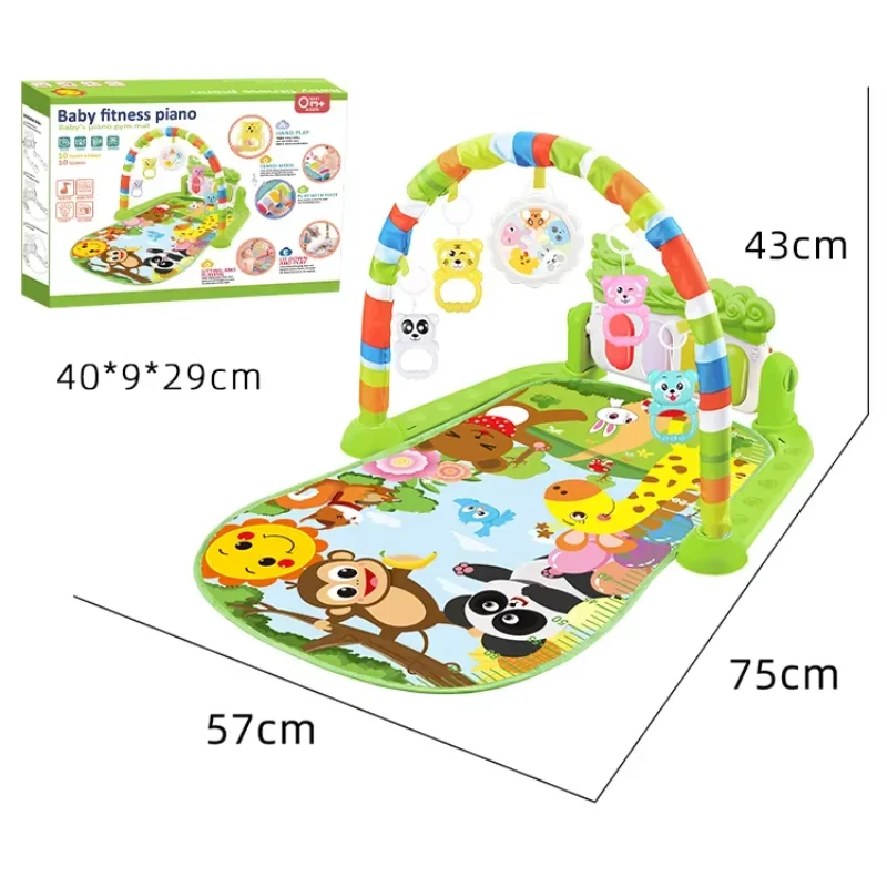 OEM Custom Toddler's Fitness Rack Musical Pedal Piano Soft Activity Gym Baby Play Mat Piano Gym with Hanging spare parts