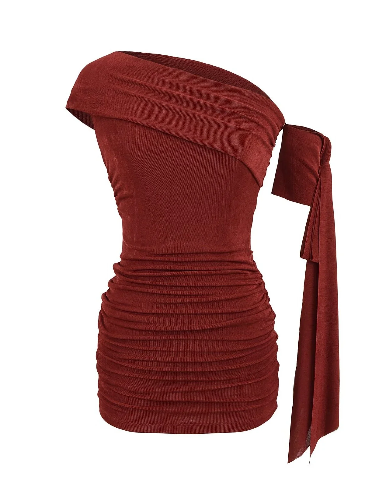 Rue Sle pur désir fille chaude taille haute une épaule Svel envelopper autour de l'orth jupe été décontracté moulante Dr