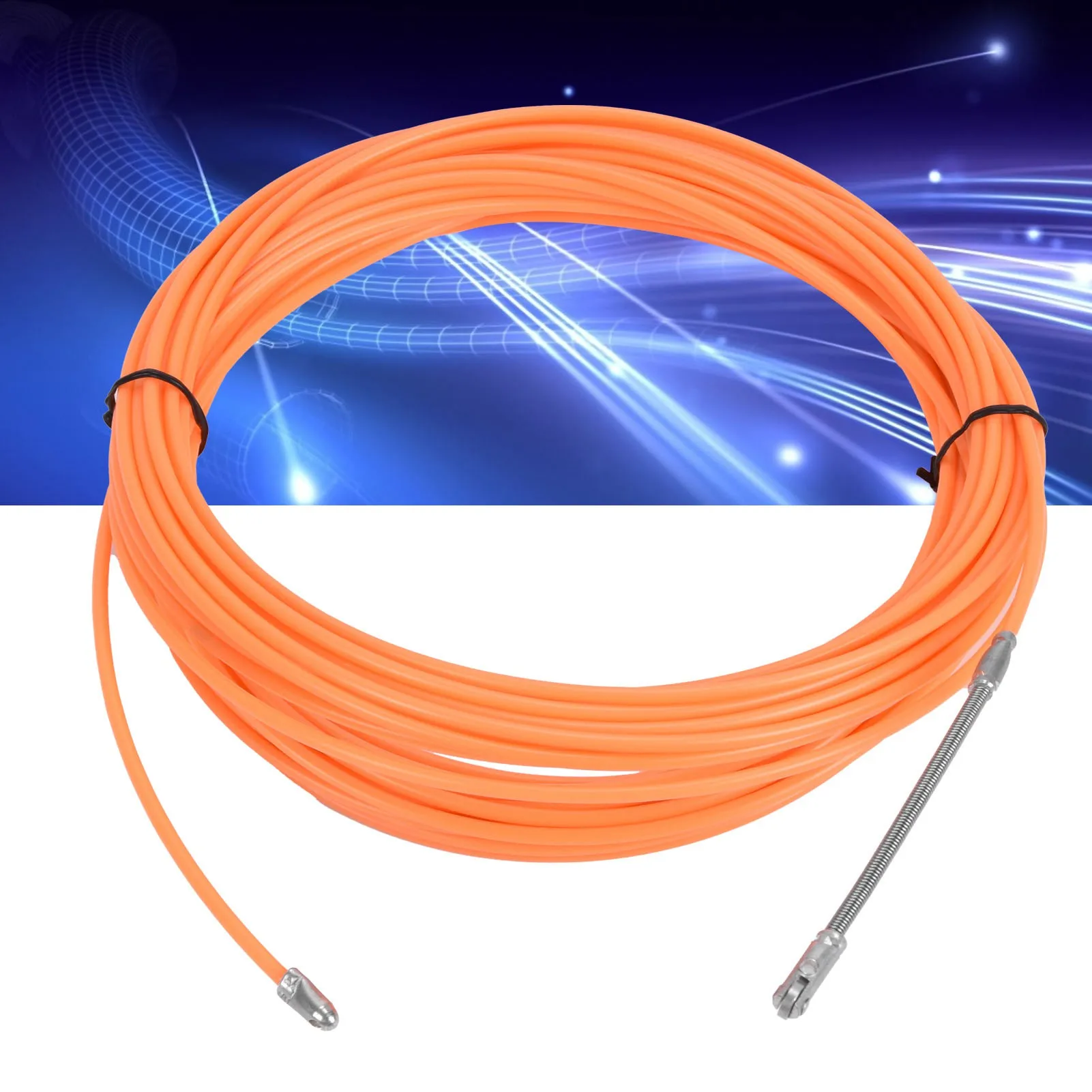 20 M/65.6ft ผ่าน Wall Wire Threader Wire PULLER Threading เครื่องมือสาย Fastener Wire PULLER สีส้มสาย Fastener Wire PULLER