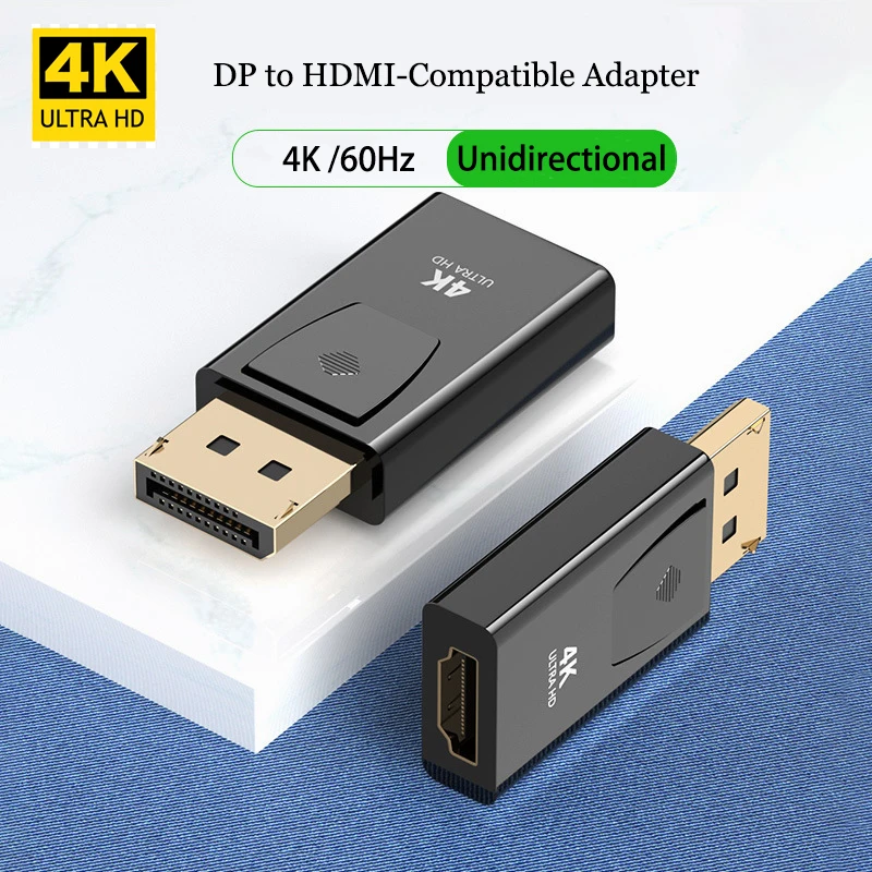 DP to HDMI-Compatible Adapter 4K/60Hz DP Male-Female Displayport HD TV HDMI-Compatible Video Audio Cable For Laptop PC TV Box