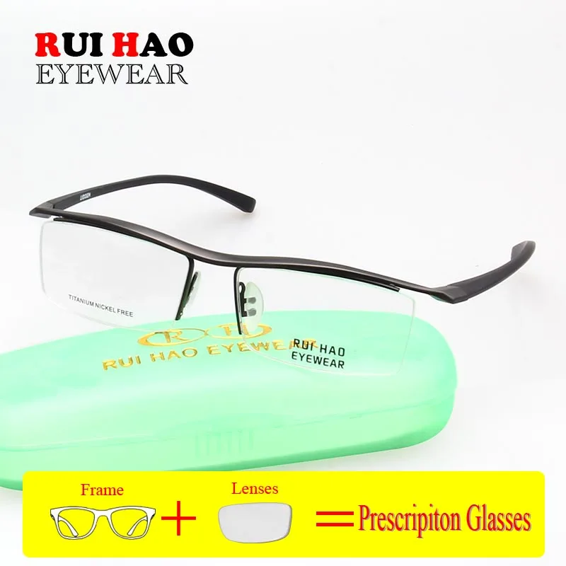 Customize Prescription Eyeglasses Pure Titanium Glasses Frame Fill Lenses Recipe Eyeglasses Myopia Hyperopia Progressive Glasses