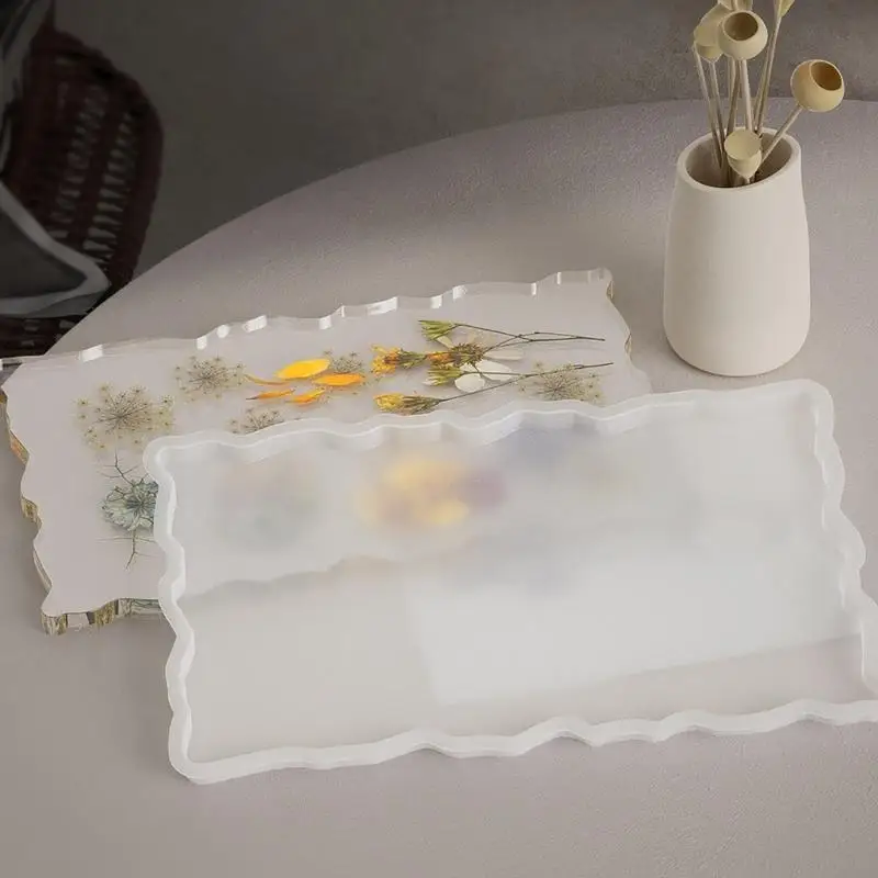 A52E Silikonharzformen Unregelmäßige Schmuckschalenform Unregelmäßige DIY-Tablettformen – Detail 4