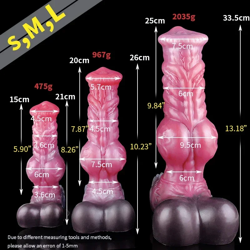 2023 Giant Wolf  Dildo 9.5cm Thick Knot Dog Penis Big Cock Anal Sex Toy For Women Men Butt Expansion Masturbator With Sucker