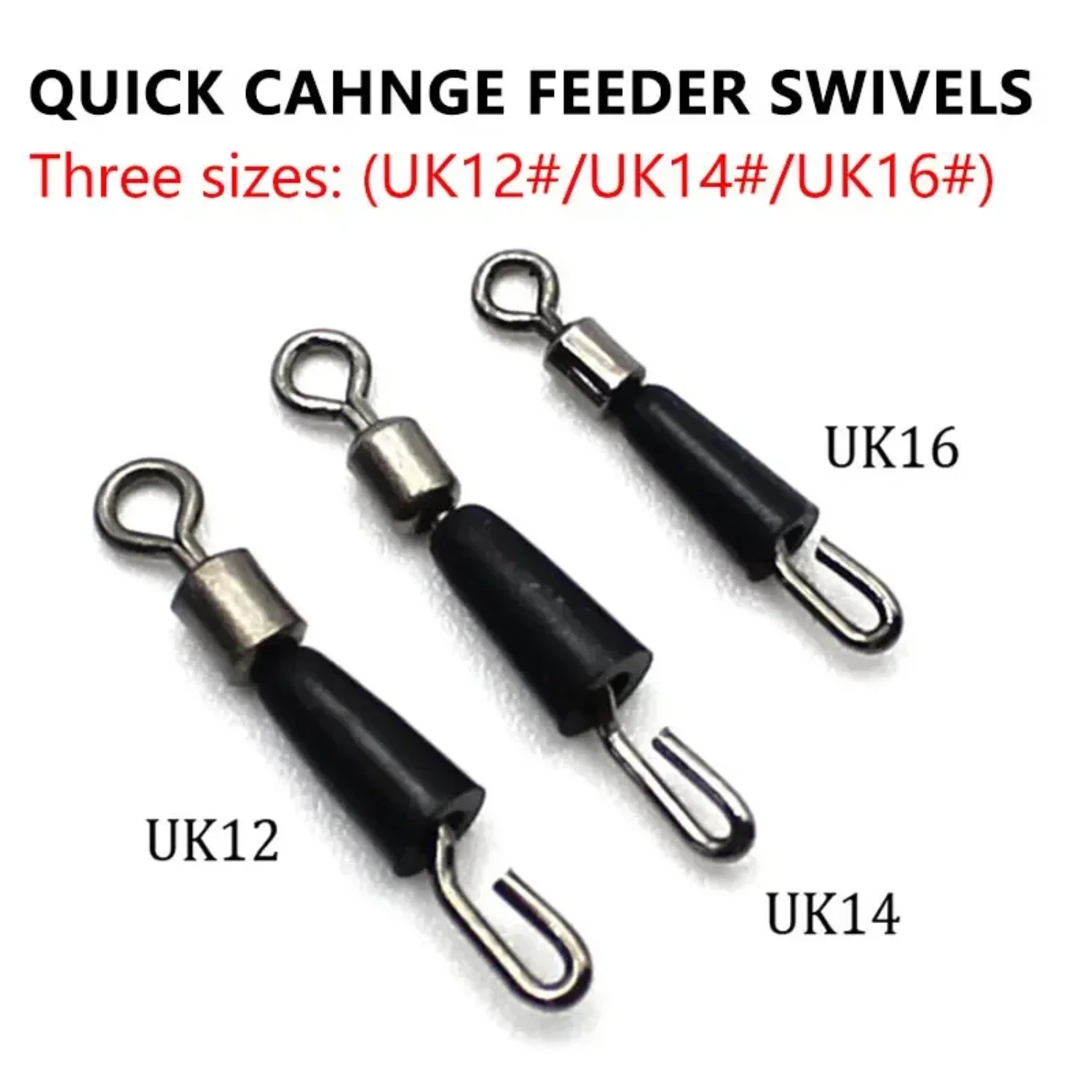 

20 Pack Carp Fishing Quick Change Feeder Swivel Feeder Fishing Accessories Swivel Snap Tackle Connector Fishing Accessories