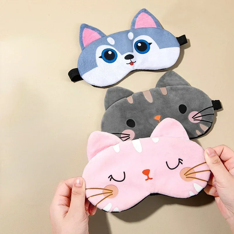 Sleeping Mask Sleeping Blindfold Soft Plush Eye Masks Cute Cat Eye Cover Plush Mask Eyepatch Nap Health Eye Cover