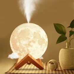 Luchtbevochtiger Aromatizer Armatuur Lampenkap Volle Maan 3d Lamp Licht Diffuser Aroma Etherische Olie Usb Ultrasone