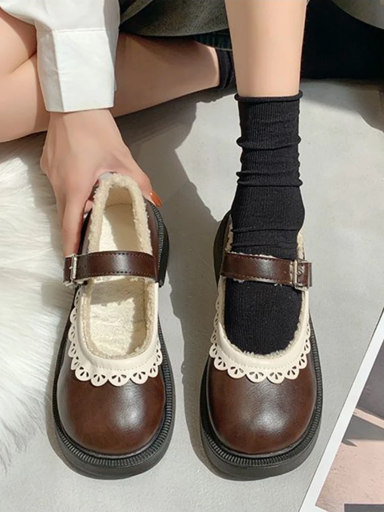 Japanese Kawaii Mary Janes Shoes Women Autumn Buckle Design Vintage Sweet Shoes Female College Style Solid Casual Sandals 2022