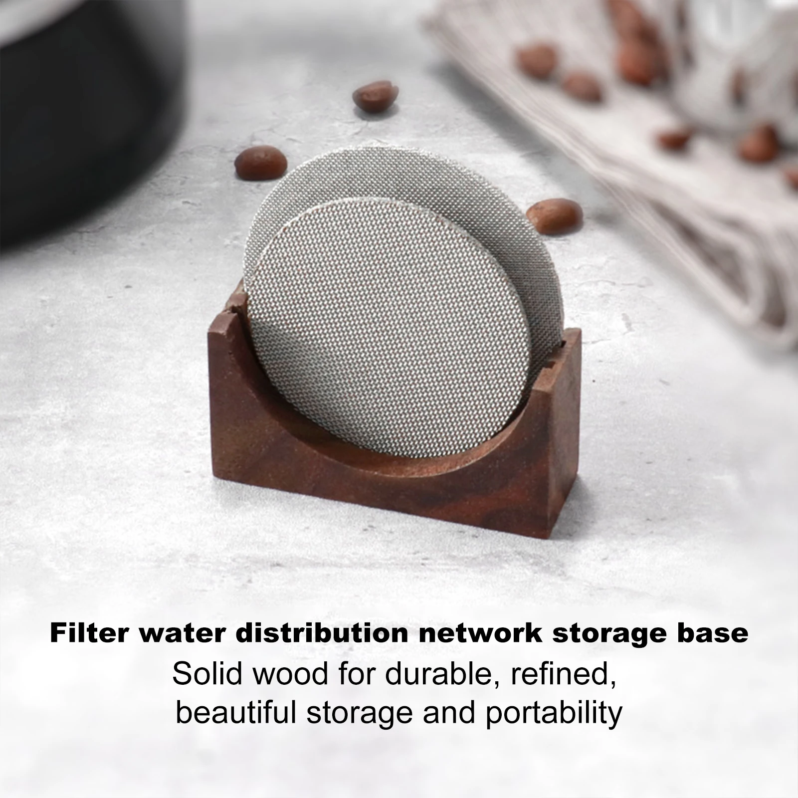 51mm/53mm/58mm Coffee Filter Screen Holder Convenient Moisture-proof Home Wooden Espresso Coffee Making Filter Screen Bracket