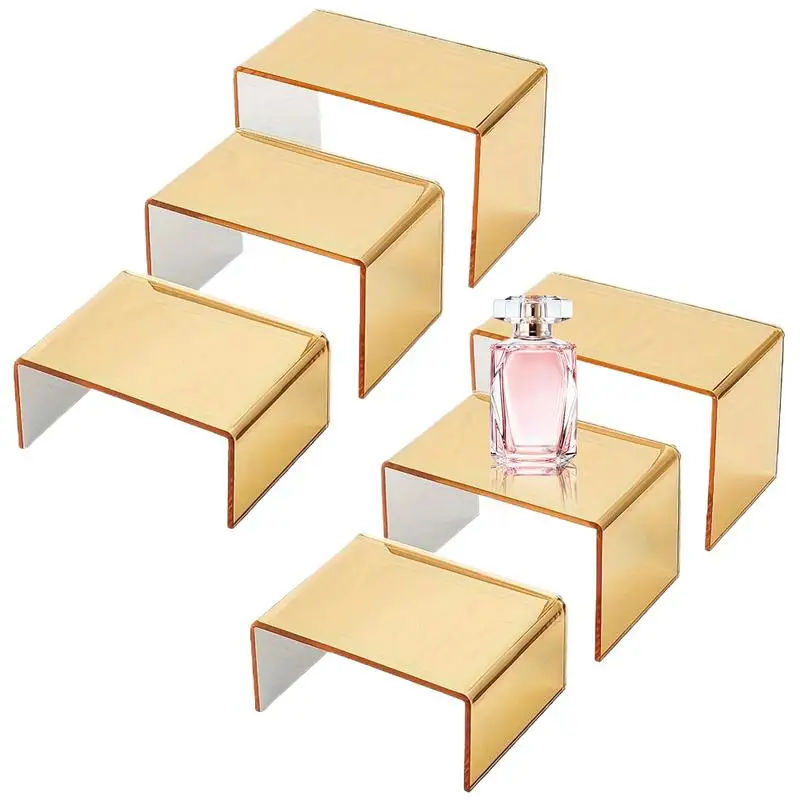 

Display Risers Golden Risers For Display Counter Storage Holder Three Sizes Collection Organiser For Cabinet Home Cafe Cupcake