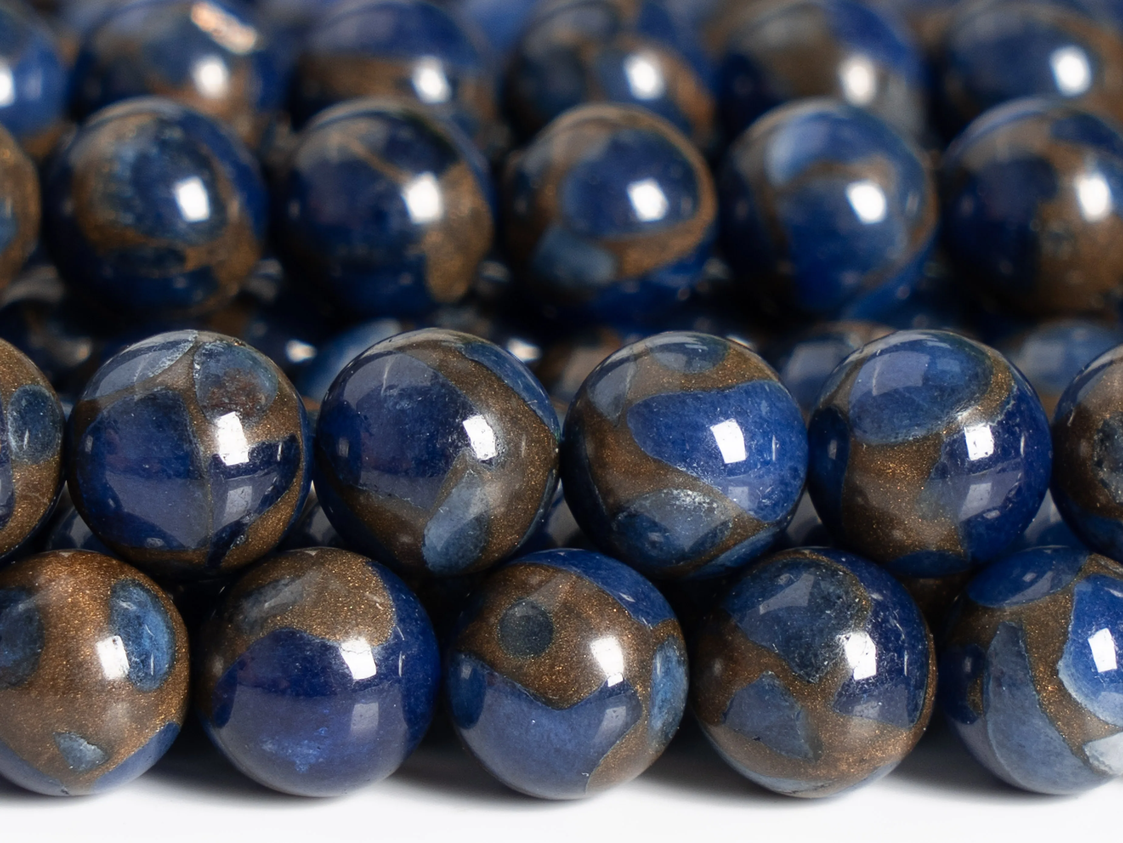 

Night Sky Blue Sandstone Beads Synthetic Grade AAA Gemstone Loose Beads Round Size Options 4/8/10/12mm for Jewelry Making