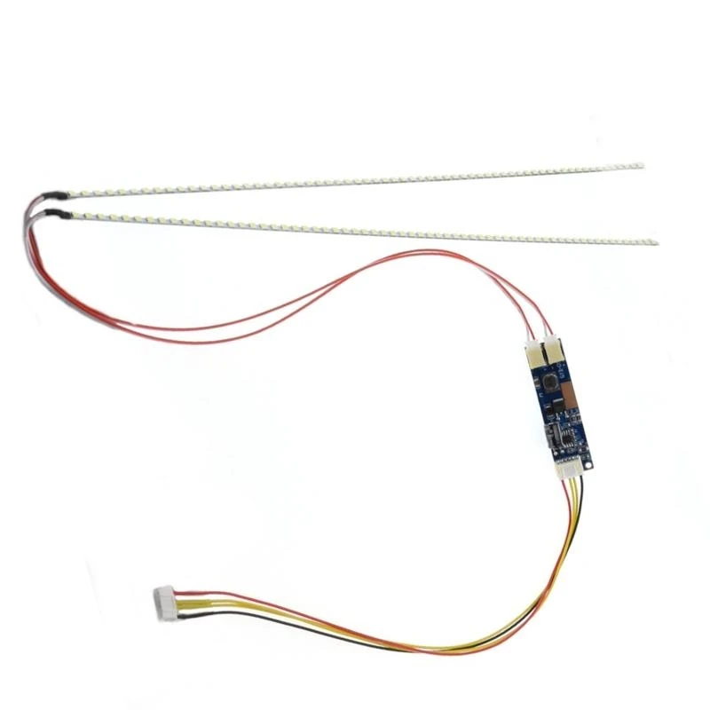 طقم تحديث مصابيح الإضاءة الخلفية LED مقاس 19 بوصة، شرائط LED المزدوجة، لوحة الضوء ولوحة القيادة وكابل للوحة التلفزيون بشاشة LCD