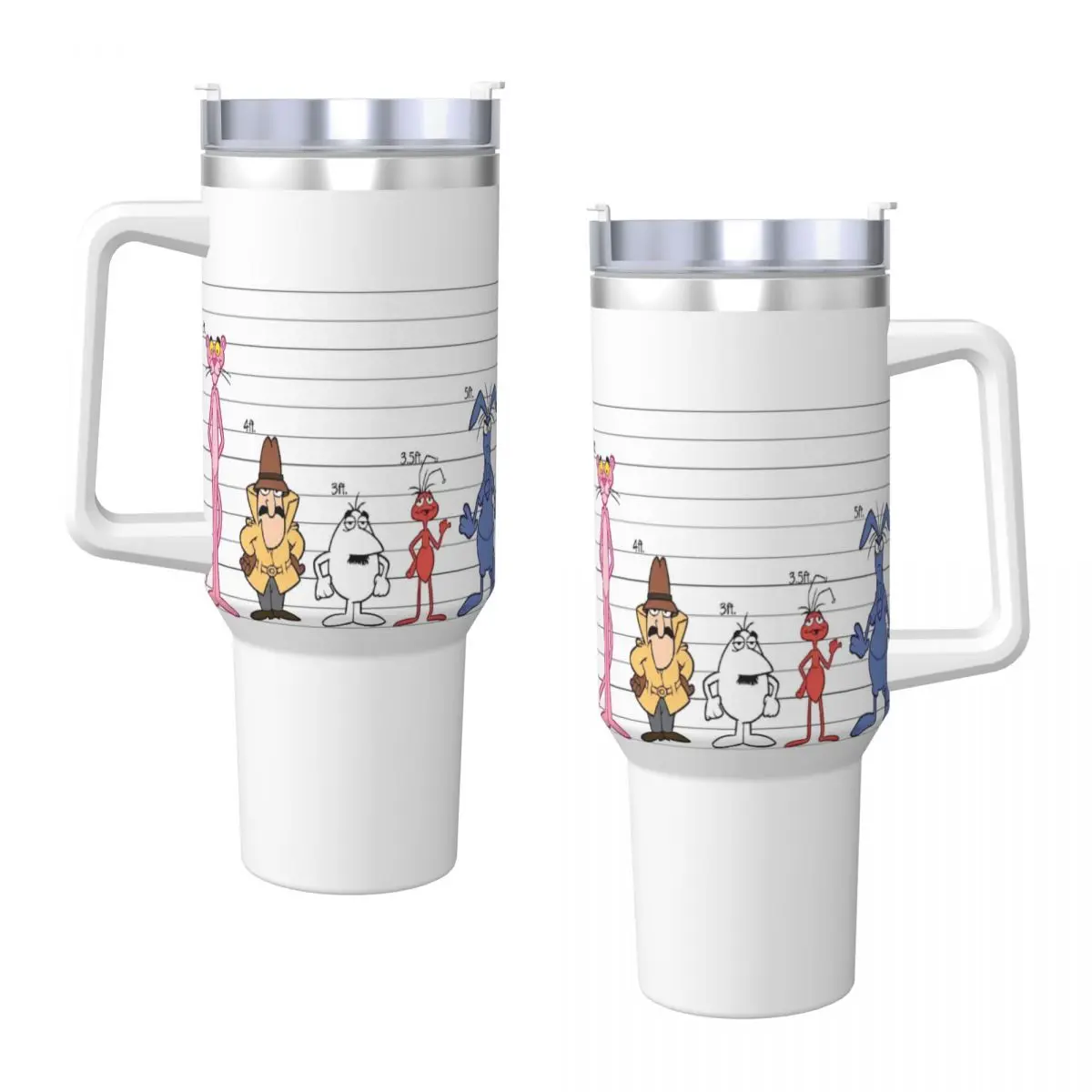 Stainless Steel Tumbler The P-Pink Panther Thermal Cups Leakproof Cold and Hot Mugs Cup Camping Custom DIY Water Bottle