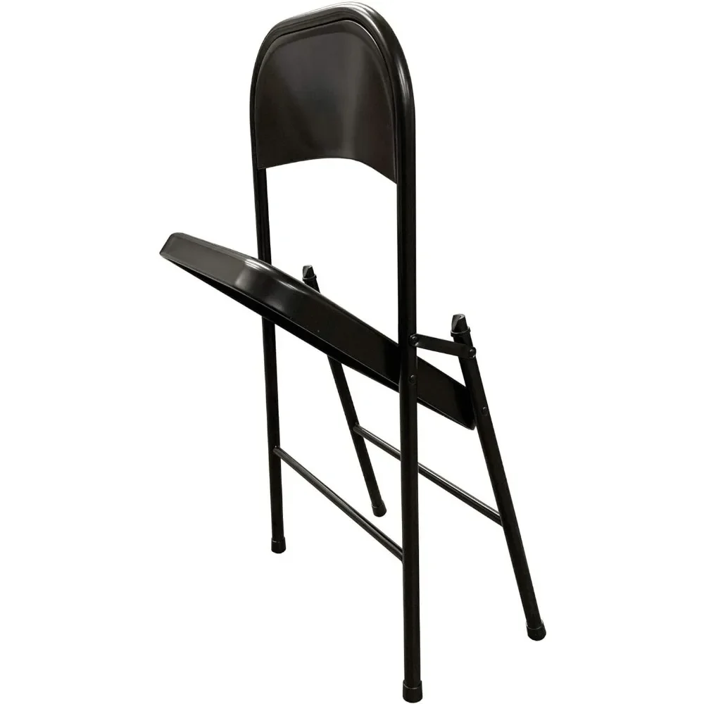 Groupe de développement en plastique pour intérieur et extérieur, chaise de fête pliante en acier métallique, noir, 4 paquets