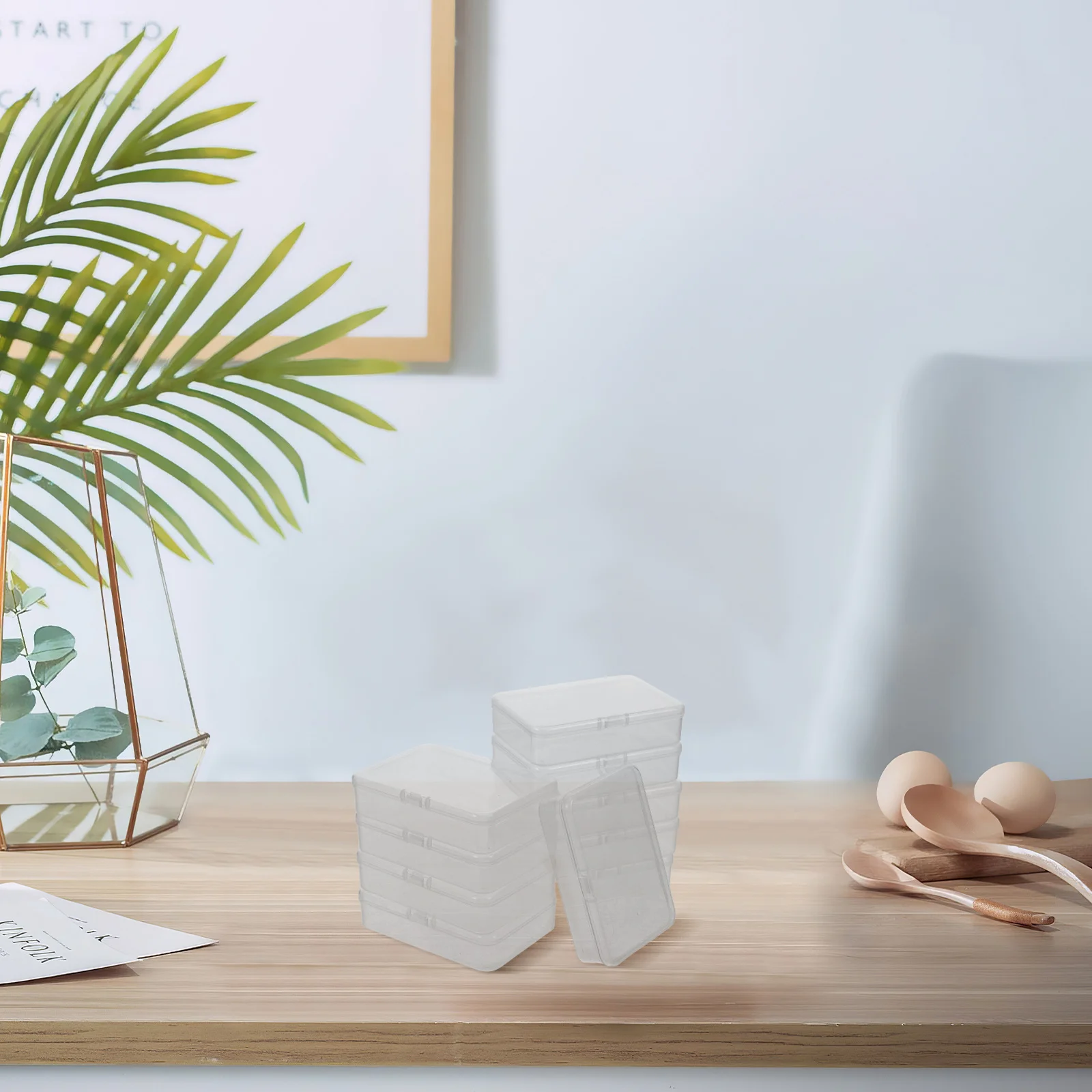 

10Pcs Transparent Storage Box Clear Plastic Organizer for Game Cards Beads Crafts Business Cards Trading Card Storage Box