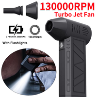 130000RPM Brushless Motor Air Duster 120W USB Mini Turbo Violent Fan w/ Light 5000mah Handheld Electric Duster Blower for Clean