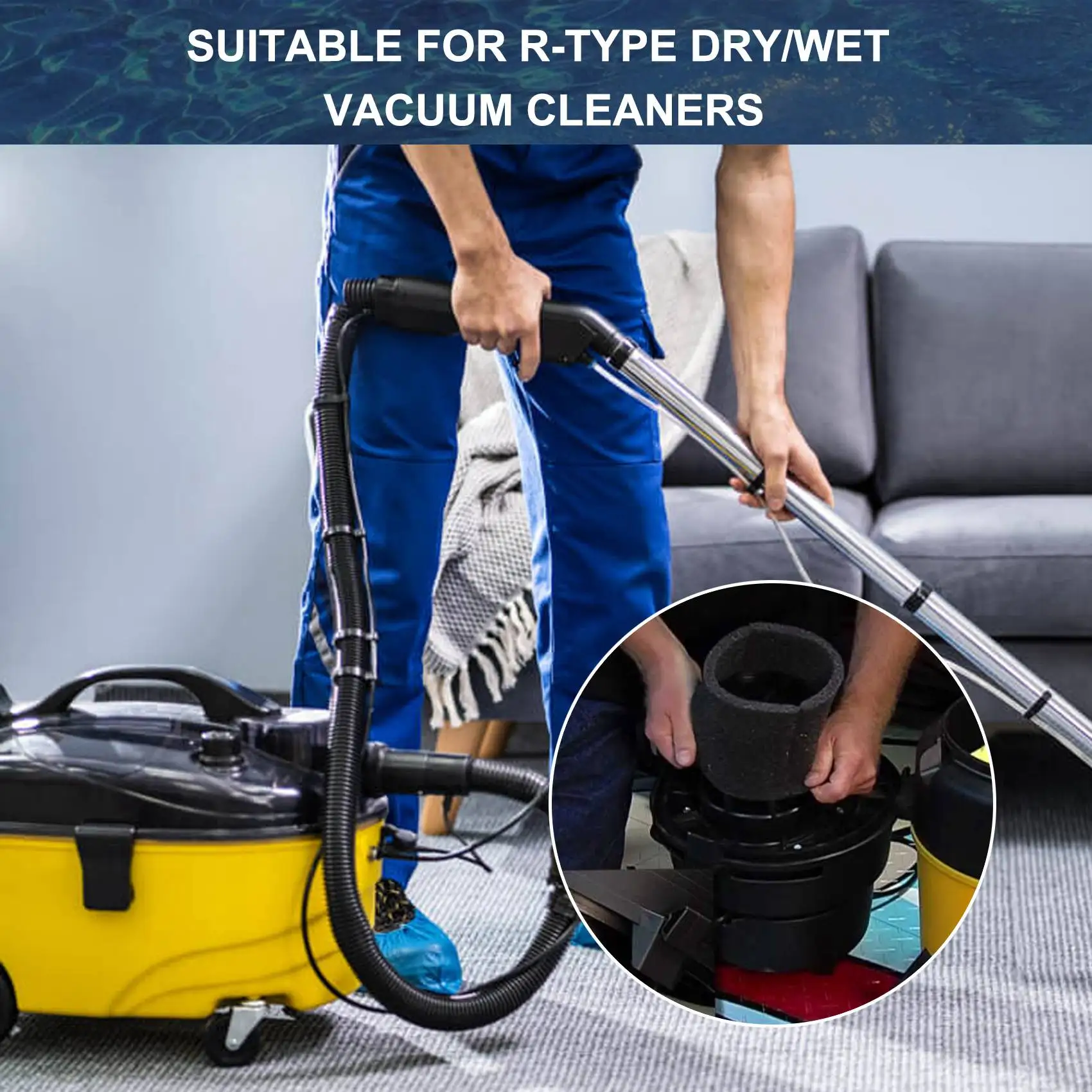 ショップ用フォームフィルター-vacmasterおよびgenie shop、90585フォームスリーブ、ウェットおよびドライ掃除機用、3パック