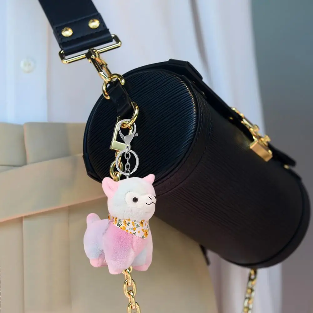 

Alpaca Plush Toy Colorful Alpaca Plush Keychain Toy Fun Gift for Kids Car Decor Soft Stuffed Doll Pendant with Lobster Clasp
