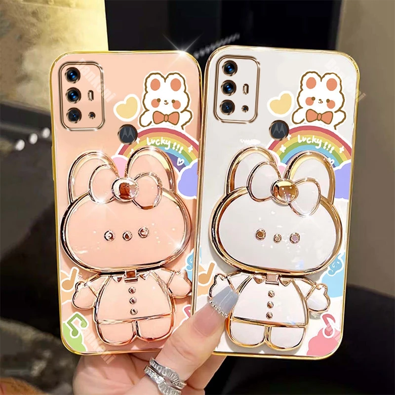 G30 G20 G10 Lucky Rabbit bransoletka etui na telefon do motoroli Moto G30 G20 G10 G13 G32 G22 G23 G9 G9Play G8Plus pokrowiec