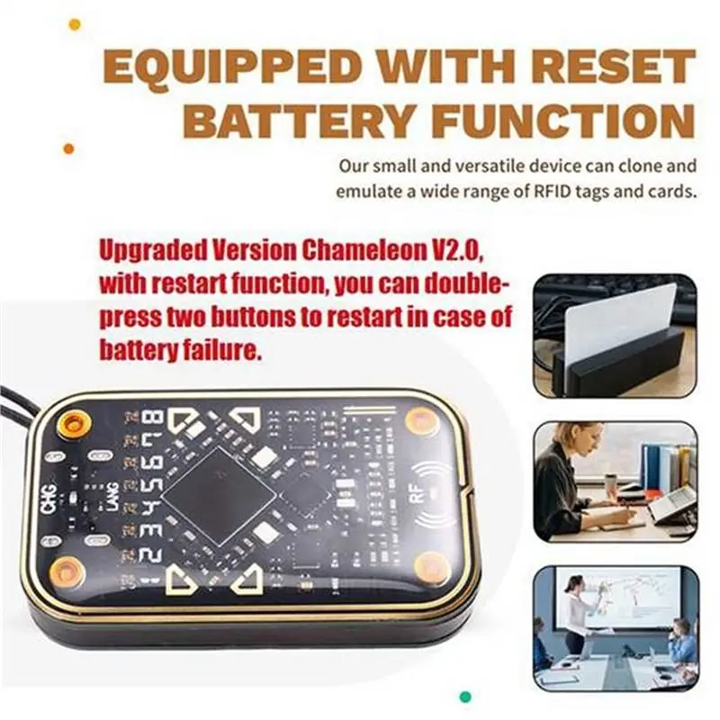 [NEW!A25P】 Chameleon V2.0 RFID Smart Chip Reader Emulator+ 16PCS UID/CUID Keychain Cards 125Khz 13.56Mhz Decoding Duplicator