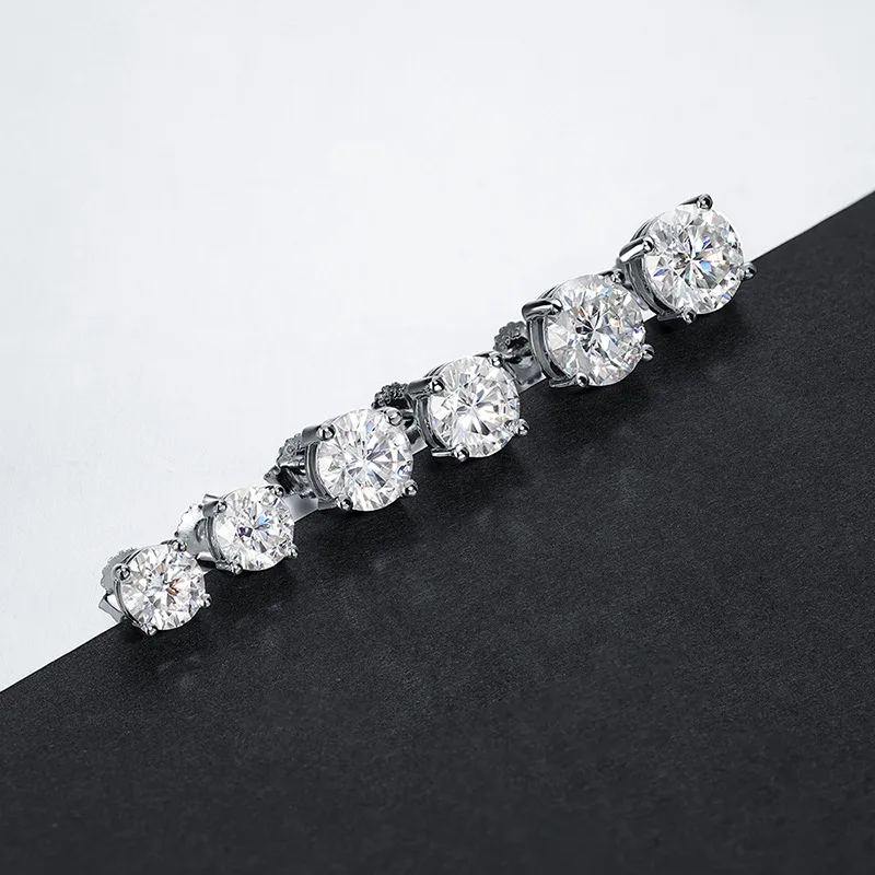 

Серьги-гвоздики JH D цвета с муассанитом, стерлинговое серебро 925 пробы, позолоченные 18 карат, выращенные в лаборатории бриллианты, серьги-гвоздики для женщин, ювелирные изделия