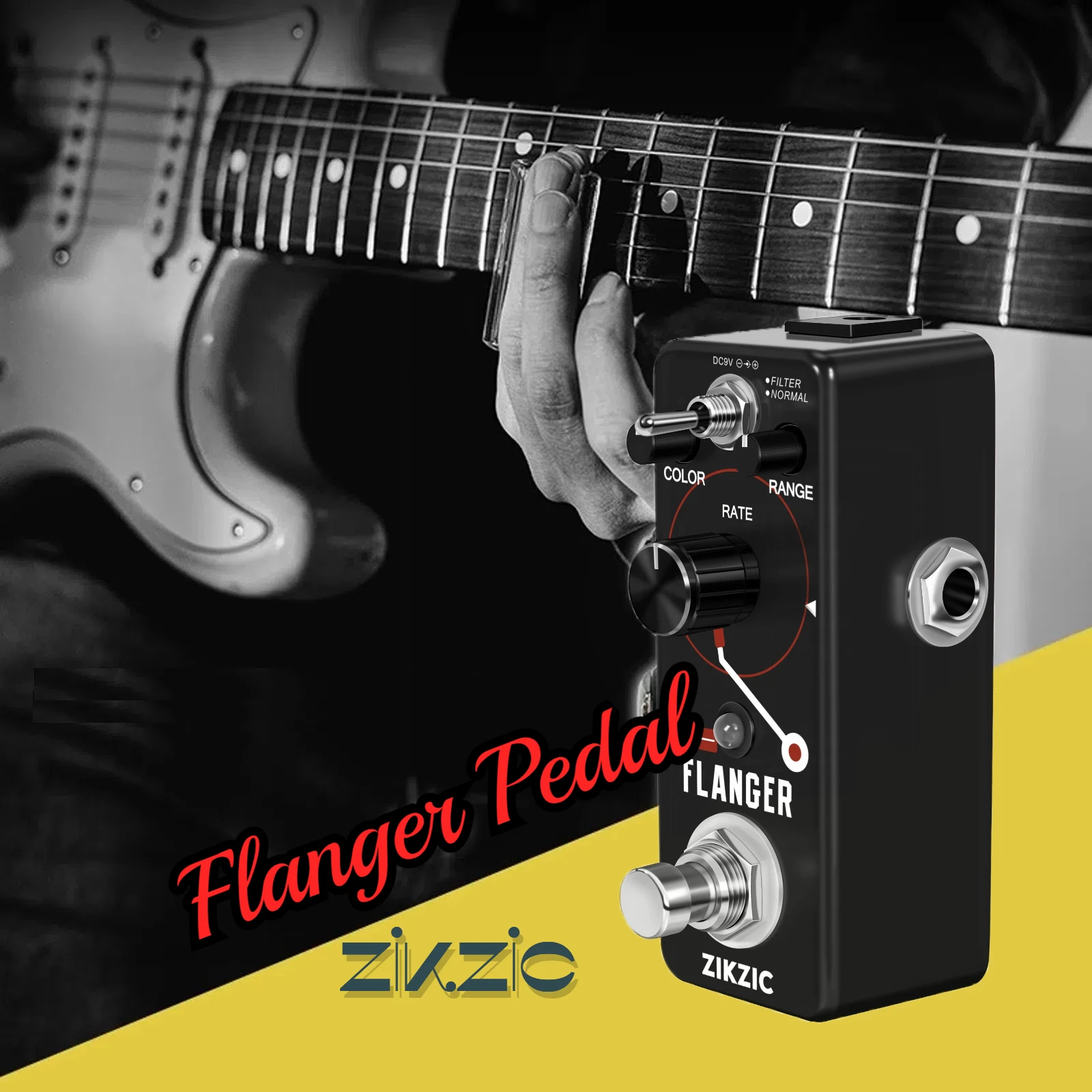 ZIKZIC Pedal Flanger gitar Pedal efek Vintage Ultimate Pedal efek Fliter Analog Bass efector True Bypass BF-3 dijual kembali ke sekolah