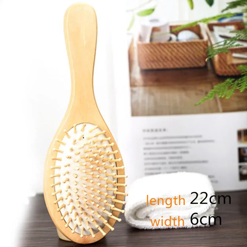 Pure Wood Air Cushion Comb, Pentes de bambu saudáveis naturais, Escova de massagem profissional, Escovas de cabelo, Ferramentas do cuidado do couro cabeludo