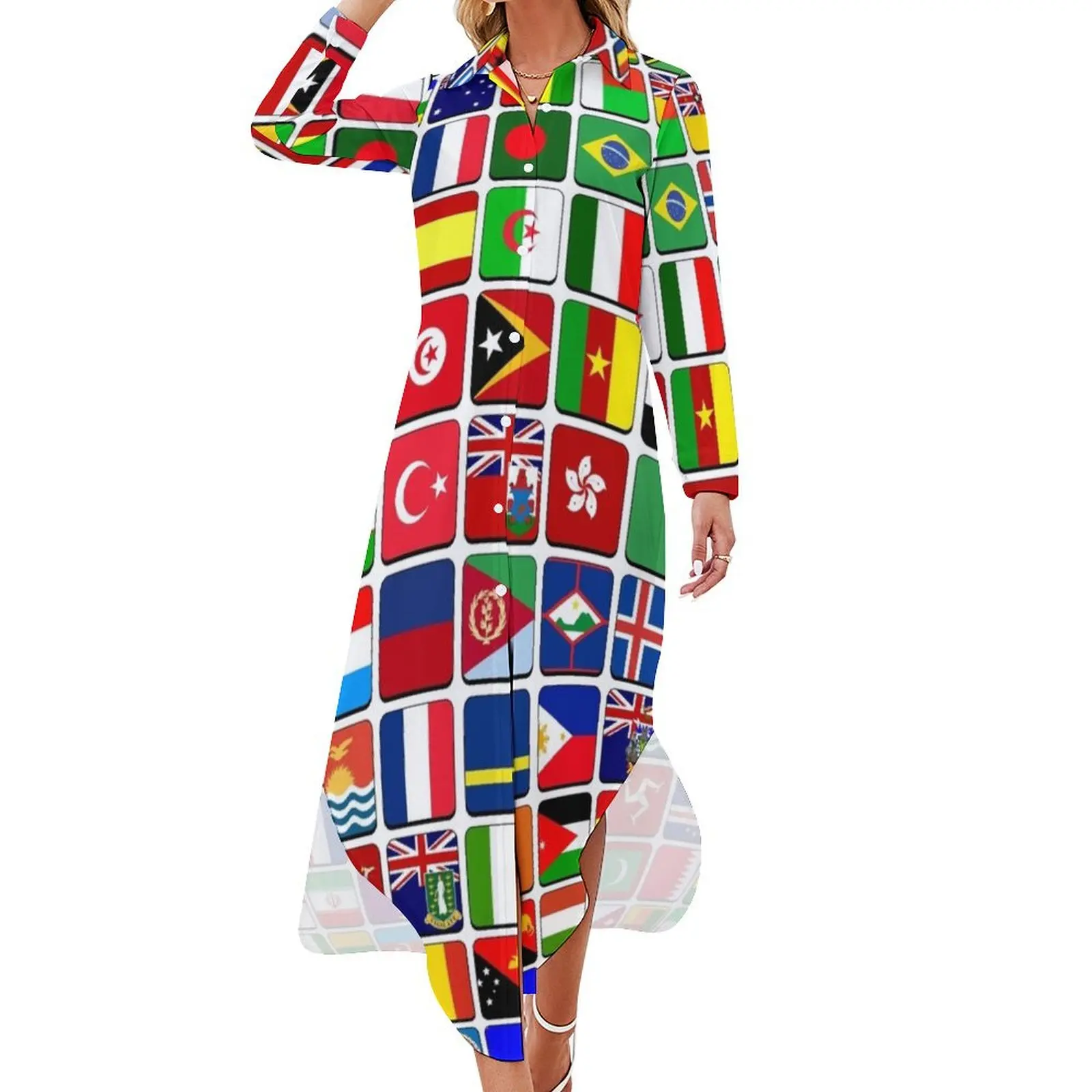 

One World Long Sleeved Shirt Dress summer dresses for women 2024 womens dress prom dress