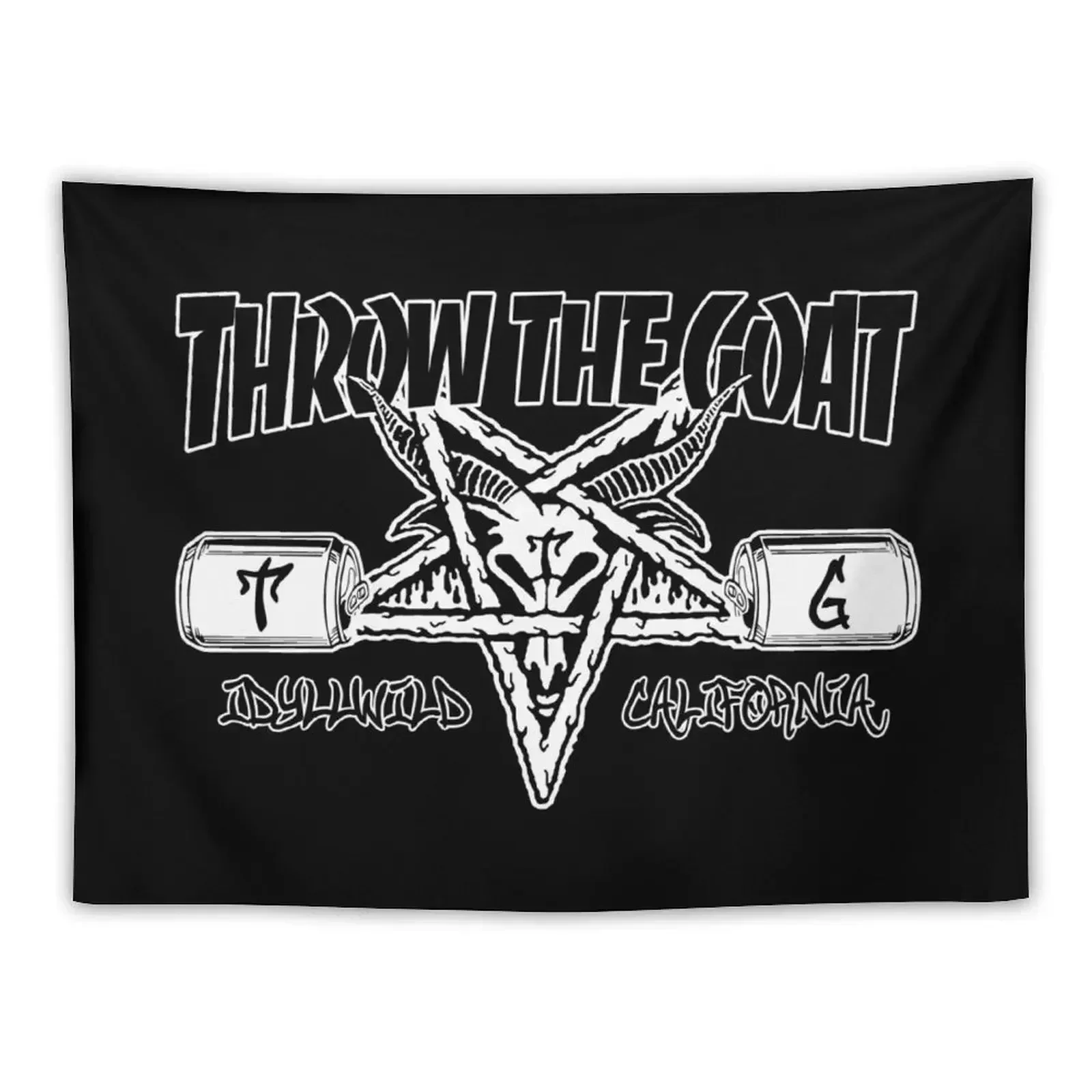 

Throw The Goat - Thrash Goat Logo Tapestry Wall Decor Hanging Room Decorating Aesthetic Home And Comfort Decor Tapestry