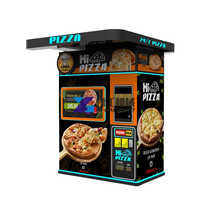 Custom Automatic Vending Machine for French Fries Popcorn Pizza Hot Snacks for Outdoor New Condition