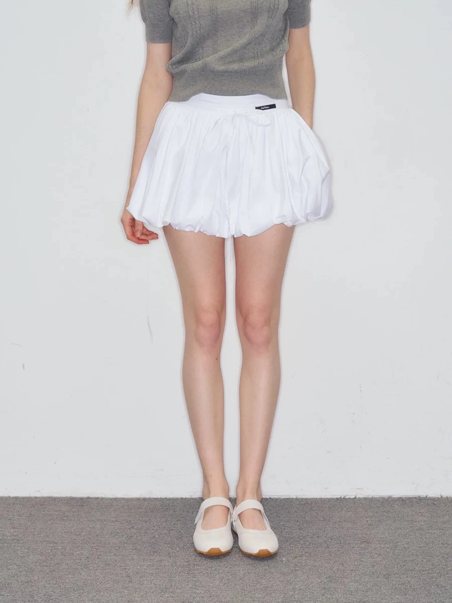

DeeSicile X SiniNimo Balloon Skirt Anti-Light White Sweet Ballet Sle Flower Bud Ballon Skirt f-length Skirt