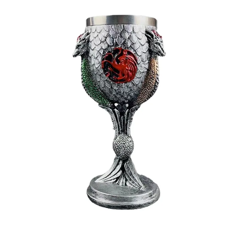 Aço inoxidável Resina Tronos Copos, Canção de Gelo e Fogo, Caneca de Cerveja Viking, Copos de Café Escultura 3D Cálice de Vinho Tankard