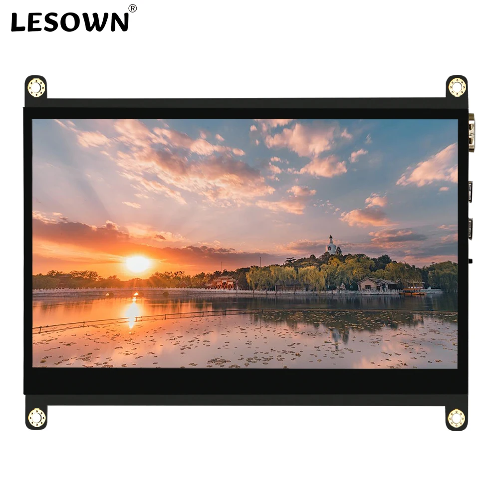 lesown monitor capacitivo touch screen case modulo de exibicao hdmi 5v alimentado por usb para rpi banana p 1024x600 ips 01