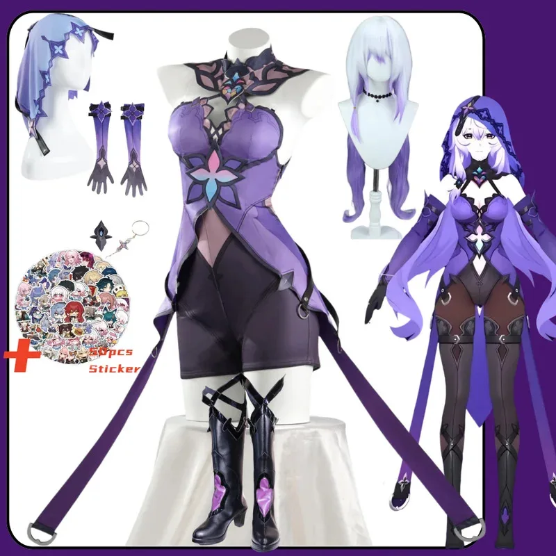 Honkai Black Swan Cosplay Costume Women Outfit Honkai Star Rail Black Swan Cos Wig Shoes Hsr Cos Halloween Costumes