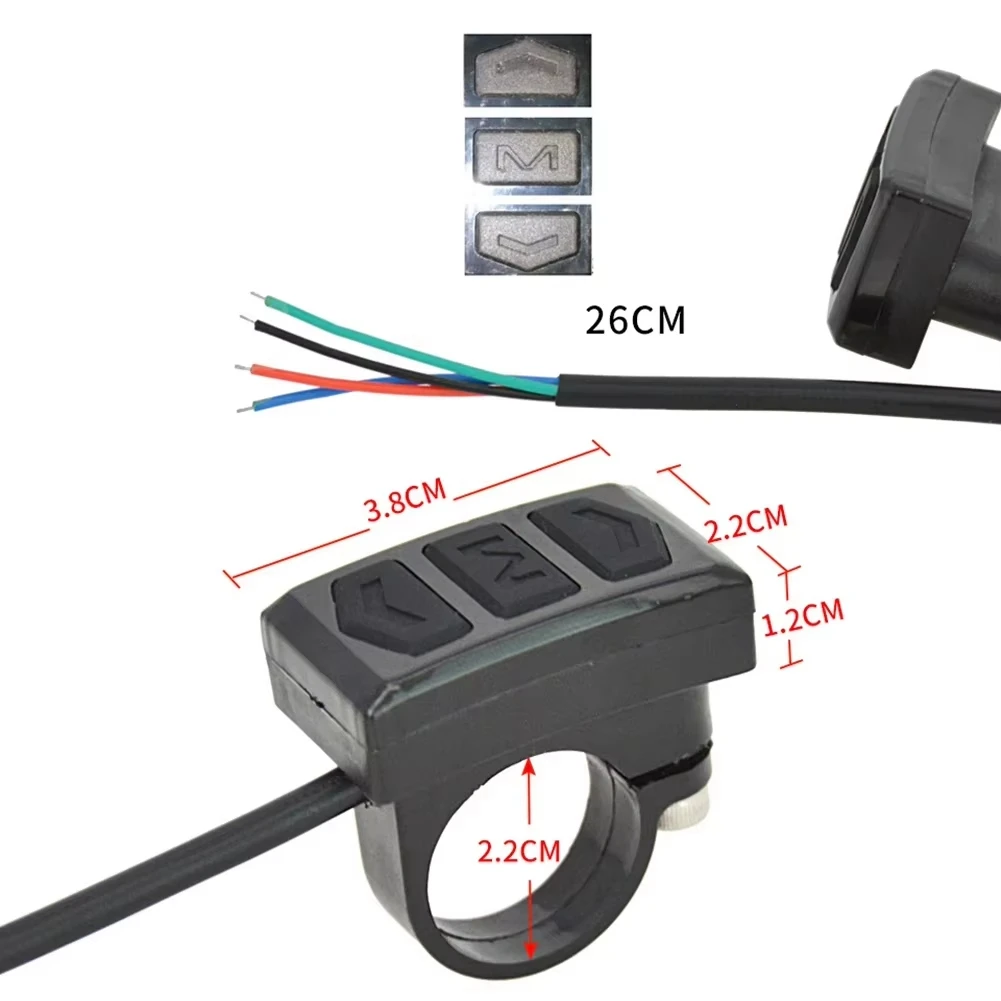 AAA04R Electric Bicycle Switch Control Button Handlebar Mount Split Meter Switches Button for LCD Meter E-Bike Accessories