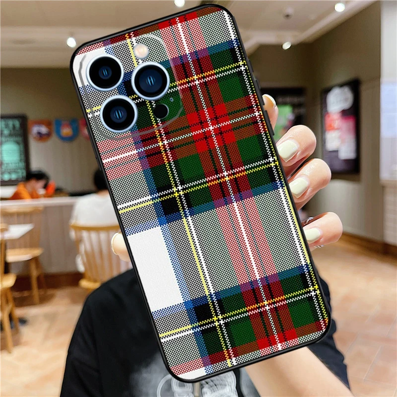 Clan Stewart Dress Tartan Plaid Pattern Case For iPhone 15 13 12 11 14 Pro Max Mini X XR XS Max SE 2020 2022 7 8 15 Plus Cover