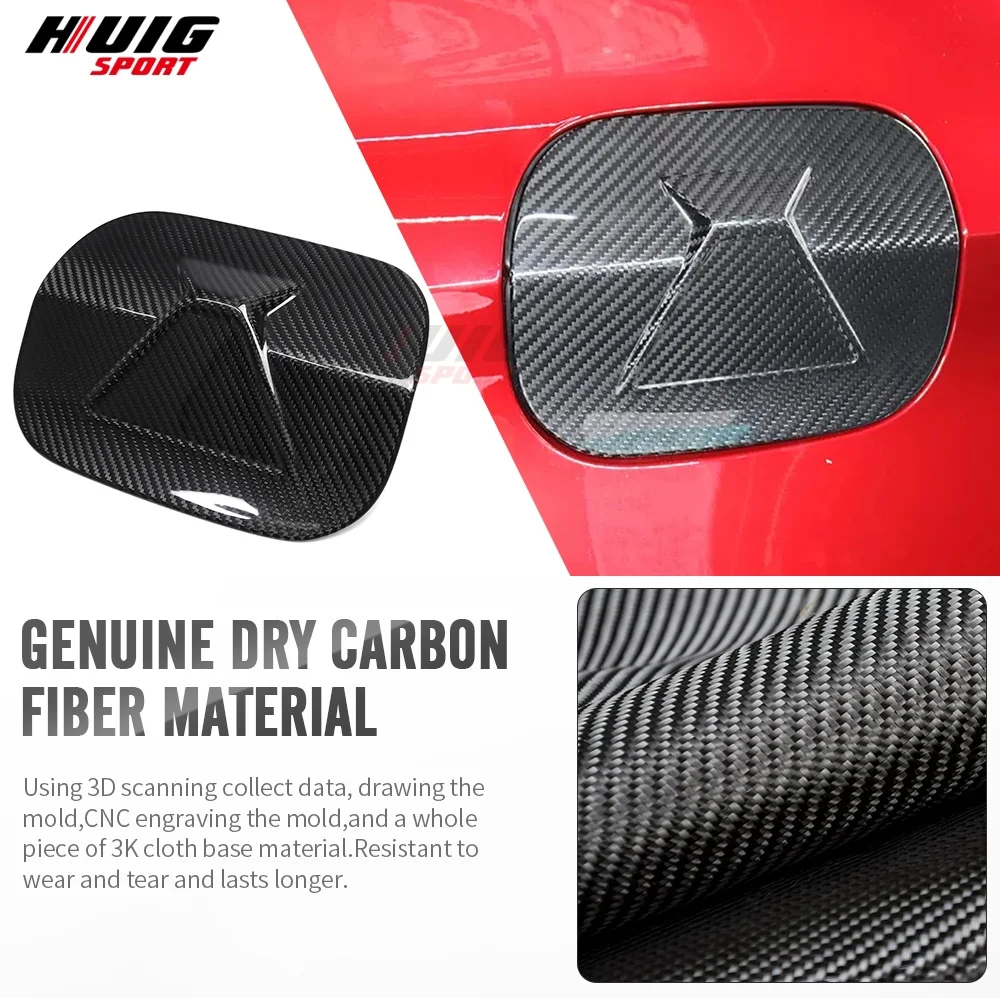 For Lexus RC200t RC250 RC300 RC350 RC F Sport 2015 2016 2017 2018-2019 Real Carbon Fiber Fuel Tank Cap Cover Exterior Trim view 6