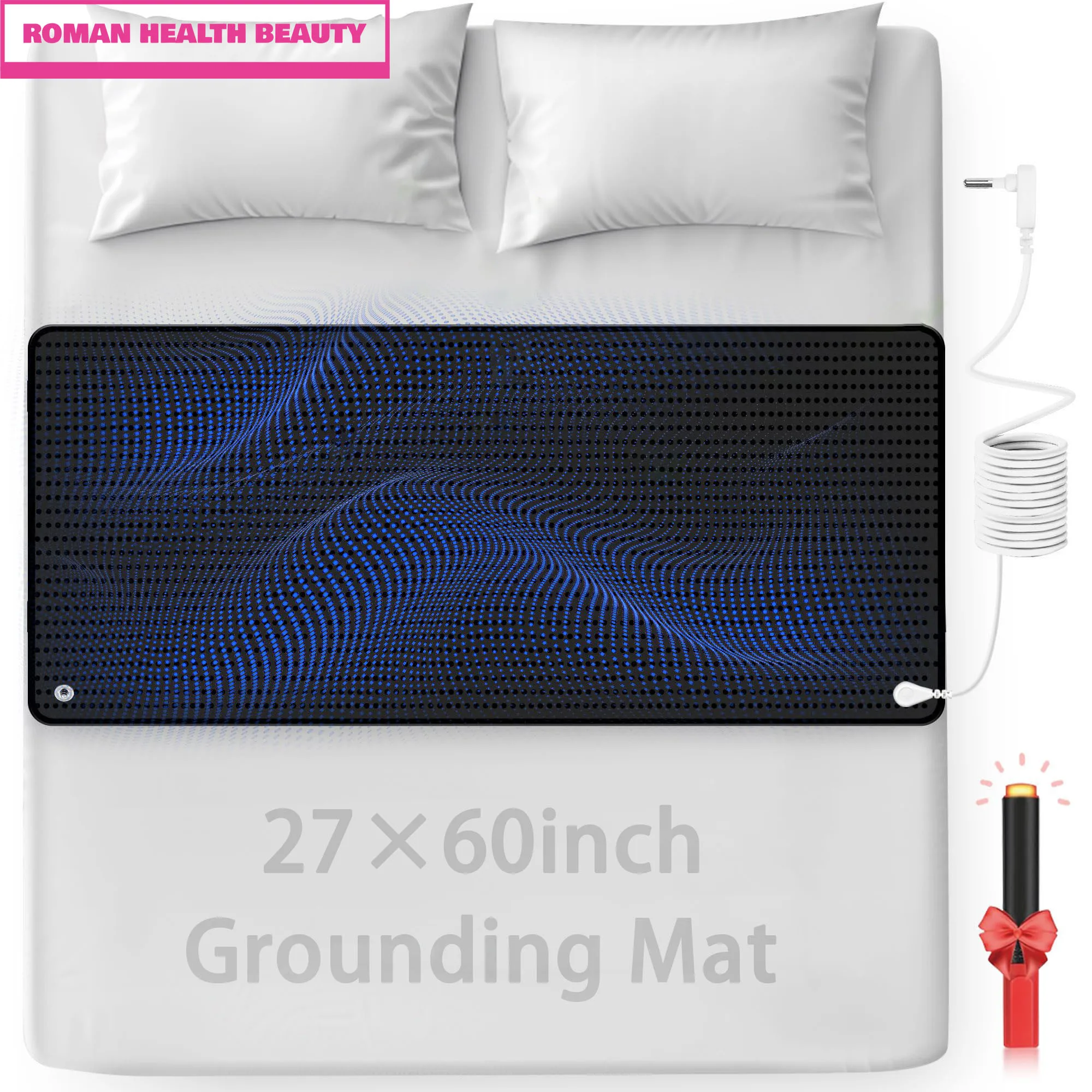 

27×60 Grounding Mat for Better Sleep, Pain Relief and Stress Relief - Grounding Mat with Grounding Wire for Home Use to Relax