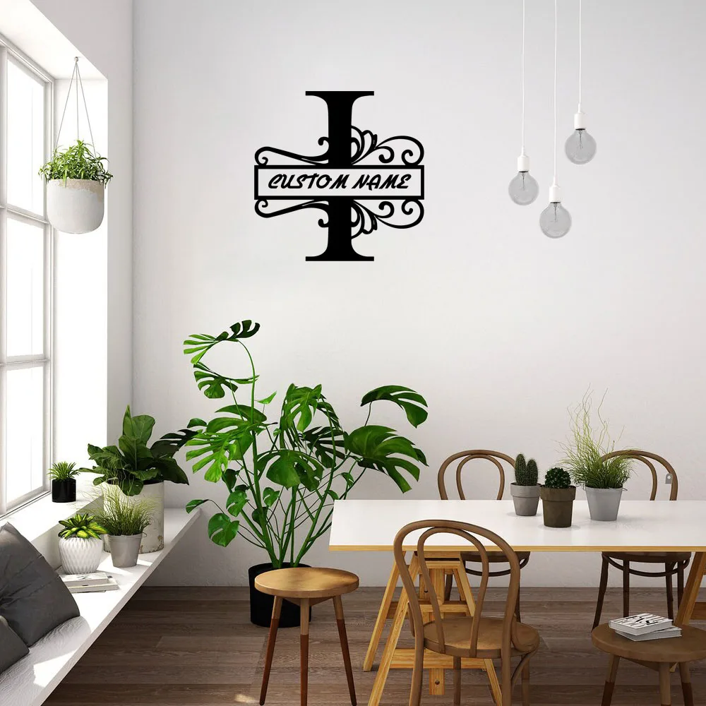 Autocollant mural en PVC avec lettre I personnalisée, 1 pièce, autocollants d'art mural, les meilleurs cadeaux de noël, art mural